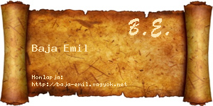 Baja Emil névjegykártya